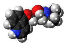 Space-filling model of the pindolol molecule