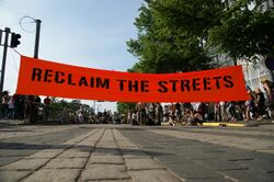Reclaim the Streets banner