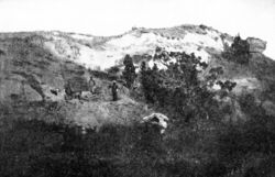 Photograph showing excavation in badlands