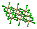 Ball-and-stick model of cadmium chloride