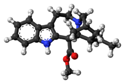 Coronaridine molecule ball.png