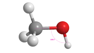 Methanol Molecule with Angle.png