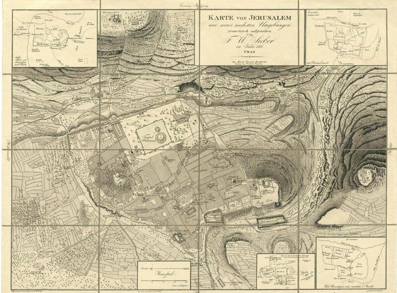 File:National Library of Israel, Sieber Map, Karte von Jerusalem und seiner naechsten Umgebungen.jpg