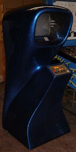 Blue arcade cabinet
