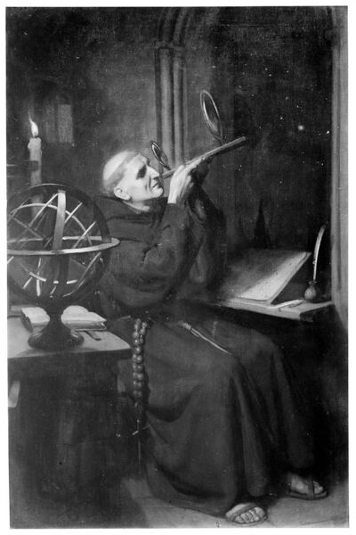 File:Roger Bacon in his observatory at Merton College, Oxford. Oi Wellcome M0001840.jpg