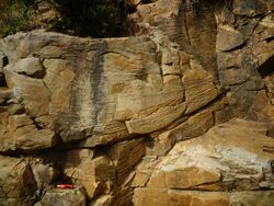 Sáchica rock shelter - Cross-bedded sandstone - Arcabuco Formation.jpg