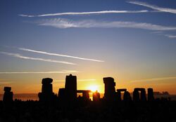photograph of Stonehenge at sunrise