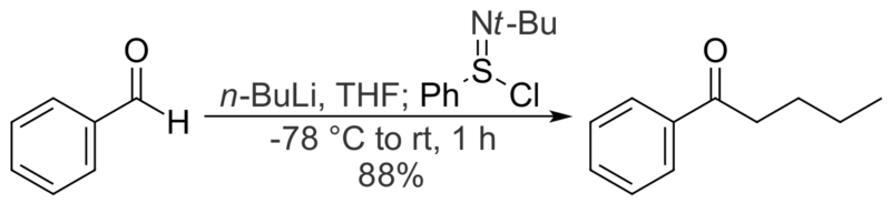 File:Converting an Aldehyde to a Ketone Using N-tert-butylbenzenesulfinimidoyl chloride.png