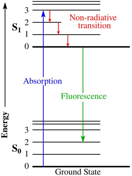 File:Jablonski Diagram of Fluorescence Only-en.svg