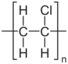 Repeating unit of PVC polymer chain.