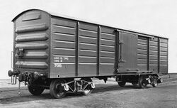 South Australian Railways M class boxcar (goods van) 7016, new, in 1926.jpg