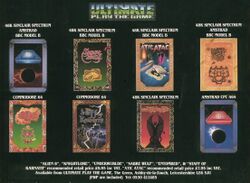 Magazine advertisement for Ultimate Play the Game, showcasing a composition of several game covers