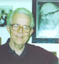 Benjamin Wright with a photo of Georg Rasch