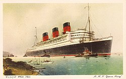 A post card of the rms queen mary