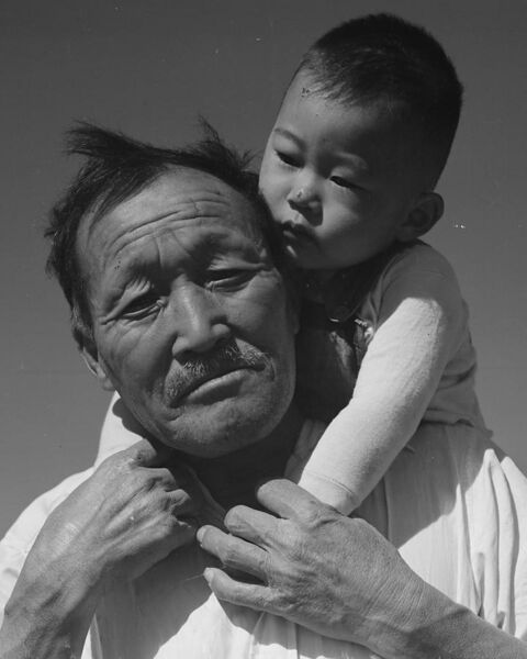 File:Face detail, Manzanar Relocation Center, Manzanar, California. Grandfather and grandson of Japanese ancestry at . . . - NARA - 537994 (cropped).jpg