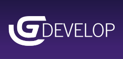 GDevelop complete logo (purple background).svg
