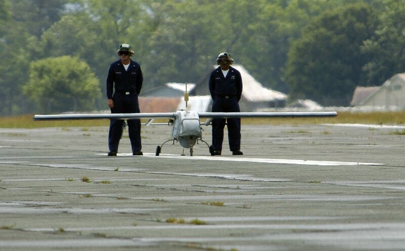 File:US Navy 050627-N-0295M-175 Two Sailors wait for the signal to release an RQ-2B Pioneer Unmanned Aerial Vehicle prior to its flight demonstration.jpg