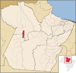 Location of Belterra in the State of Pará, Brazil