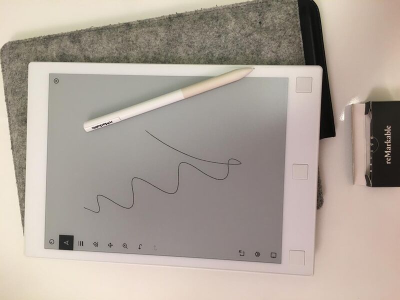 File:ReMarkable tablet with sleeve and pen.jpg