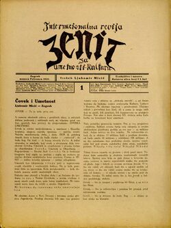 Zenit no. 1 - februar 1921, str. 001 - naslovna.jpg