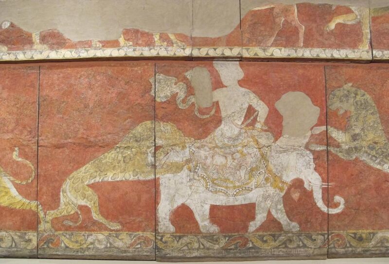 File:Fregio rosso, palazzo di varakhsha, camera 11, pareti sud ed est (parz), VII-VIII sec, 03.JPG