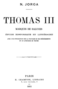 Nicolae Iorga - Thomas III Marquis de Saluces.png