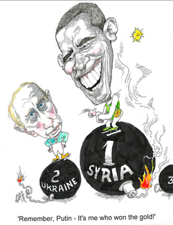 2014- 02 - Obama and Putin, by Ranan Lurie.png