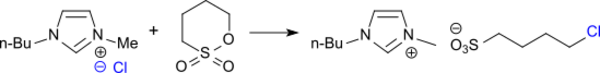 Synthese von ionischen Flüssigkeiten vom Chlorbutylsulfonat-Typ