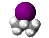 Spacefill model of isopropyl iodide