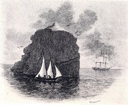 Rockall Basil Hall landing from HMS Endymion 1811.jpg