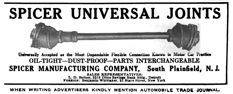 File:Spicer u-joint advert in Automobile Trade Journal 1916.png