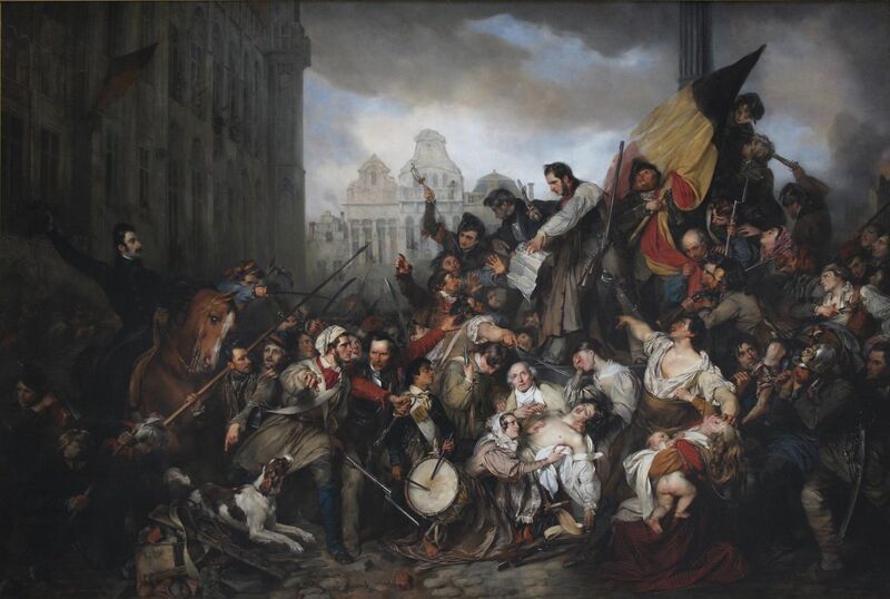 File:Wappers - Episodes from September Days 1830 on the Place de l’Hôtel de Ville in Brussels.JPG