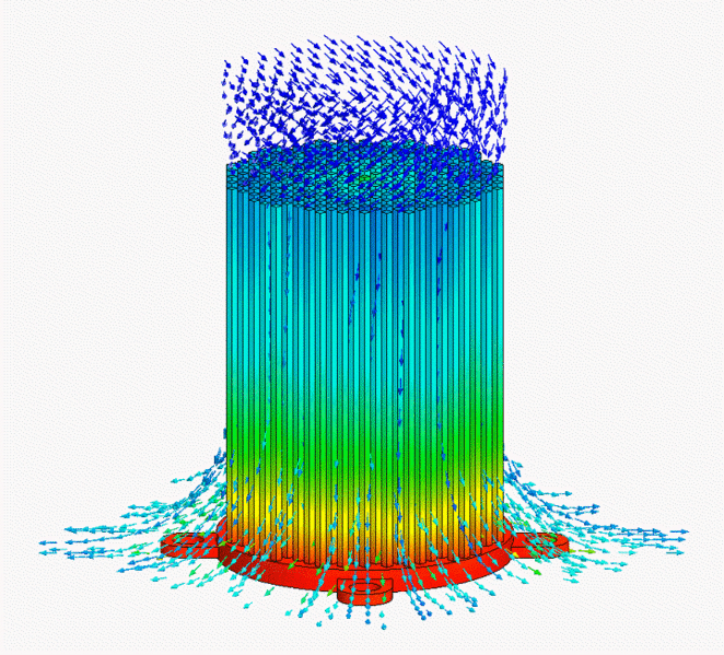 File:CFD Forced Convection Heat Sink v2.gif