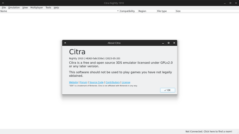 File:Citra 1910 Screenshot with About dialog.png