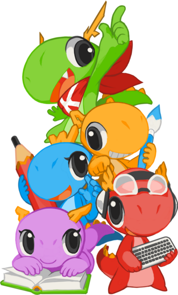 File:Konqi and his colorful friends.png