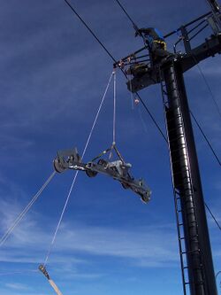 Lifting a rebuilt sheave assembly back into place, S-lift, Copper Mountain.jpg
