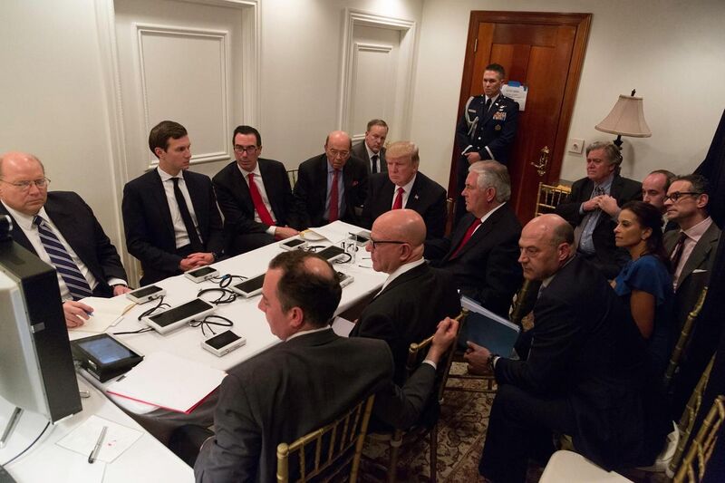 File:President Donald Trump receives a briefing on a military strike.jpg