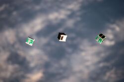 Three cubesats in space