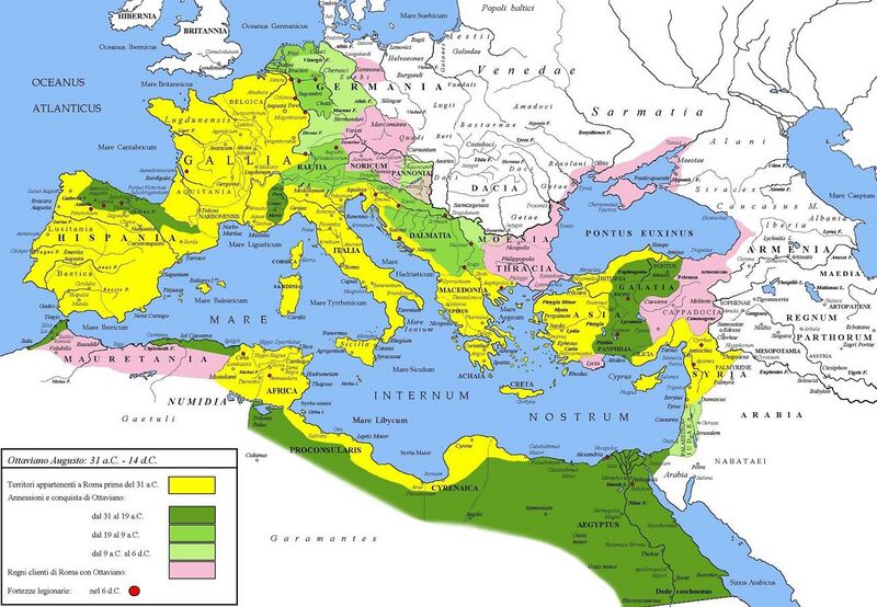 File:Impero romano sotto Ottaviano Augusto 30aC - 6dC.jpg