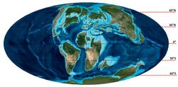 Map of the earth during the Late Cretaceous