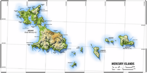 Topographic map of the Mercury Islands