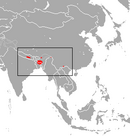 In Bangladesh, China, India, Myanmar and Nepal, possibly in Bhutan