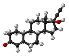 Norethisterone molecule ball.png