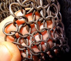 Close back view of chainmail links