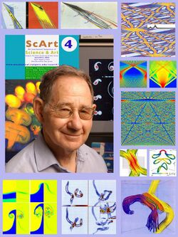 Norman Zabusky with images and space-time diagrams.jpg