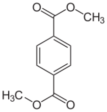 Structural formula of dimethyl terephthalate
