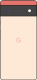 Diagram of a Pixel 6 smartphone in orange.