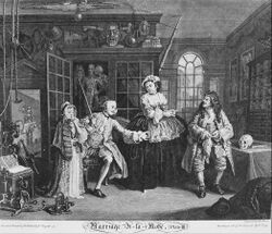 William Hogarth - Marriage à la Mode, Plate 3, (The Scene with the Quack) - Google Art Project.jpg