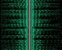 Sonogram of an AM signal, showing the carrier and both sidebands vertically