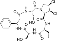 Skeletal formula of cyclochlorotine